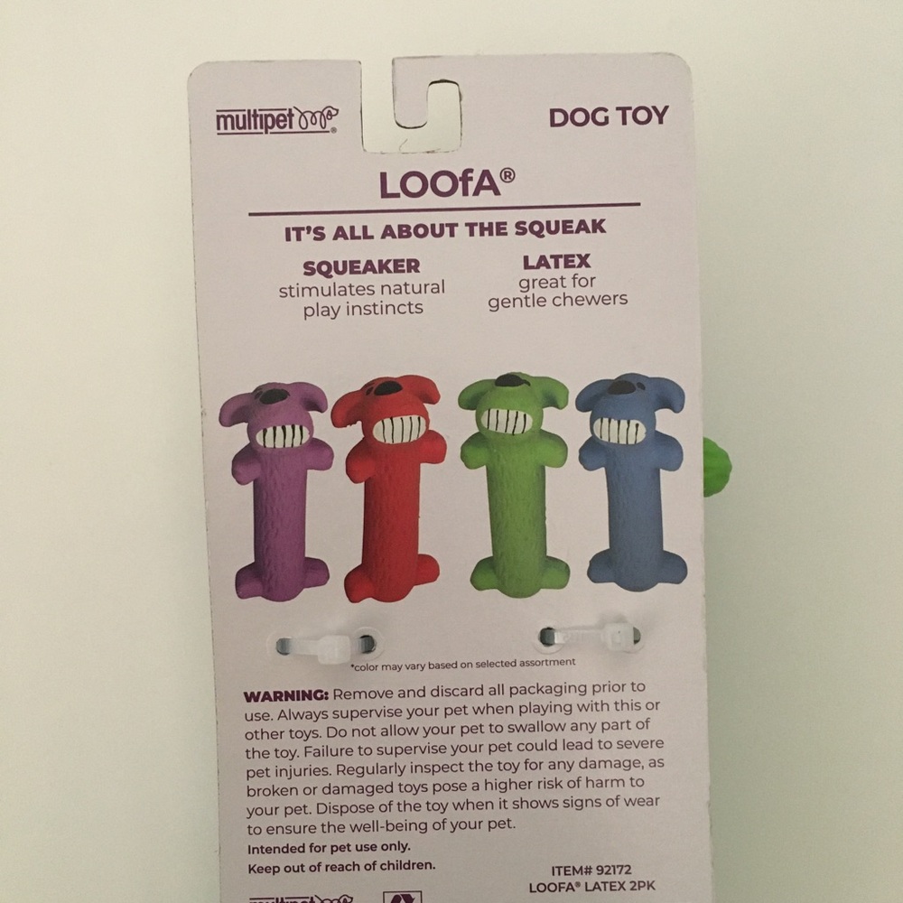 Dog Toy 2 Latex Squeakers Blue and Green 6” Fetch Toss Play NEW | Multipet - Picture 6 of 8